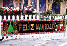 Nepnuser Feliz Navidad Fence Banner Mexican Christmas Spanish Winter Holiday Par