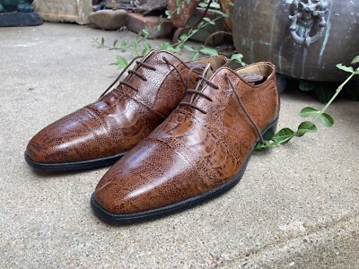 Vintage Florsheim Men's Oxford Brown Croc Reptile Leather Dress Shoes, Size  10 D | eBay