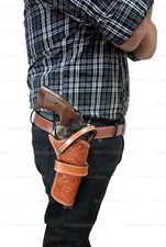 Western Holster with Belt Floral Tooled Leather 357 22 Long Barrel Taurus Colt