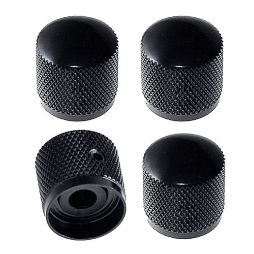 4 Black Guitar Dome Metal Tone Volume Control Knobs for Electric Guitar