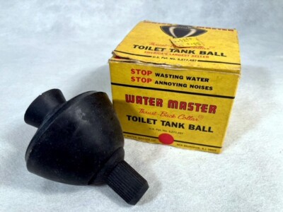 NOS Vintage WATER MASTER Rubber TOILET TANK BALL Thrust Back Collar BOX Plumber