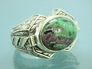 Details about Turkish Handmade Jewelry 925 Sterling Silver Bloodstone Men Ring Sz 9