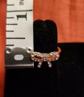 Small Simple Classic Gold Tone Ribbon Bow Tie Clear Rhinestone Ring Jewelry — photo 5