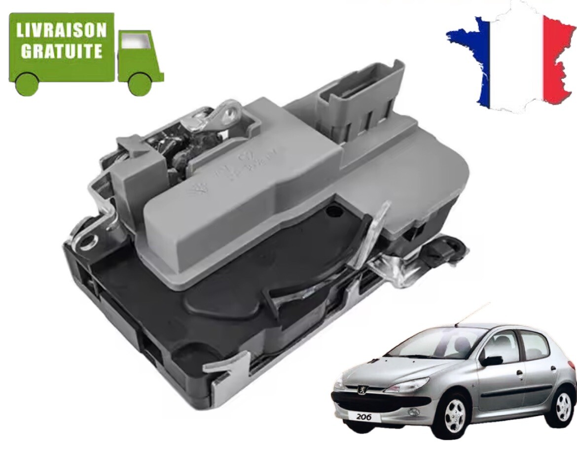Serrure avant gauche pour Peugeot 206 et SW break de 1998 à 2013