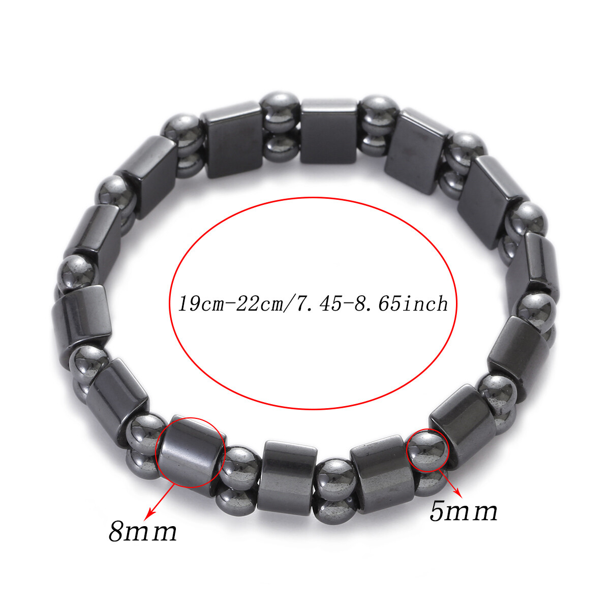 Magnetic Weight Loss Double Row Hematite Beads Treapy Healing Bracelet ...