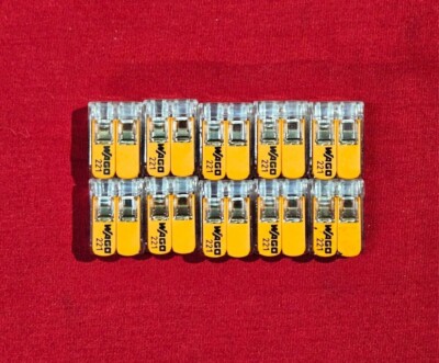 WAGO 221-412 Lever-Nuts 24-12AWG 2 Conductor Compact Wire Connectors - Lot of 10