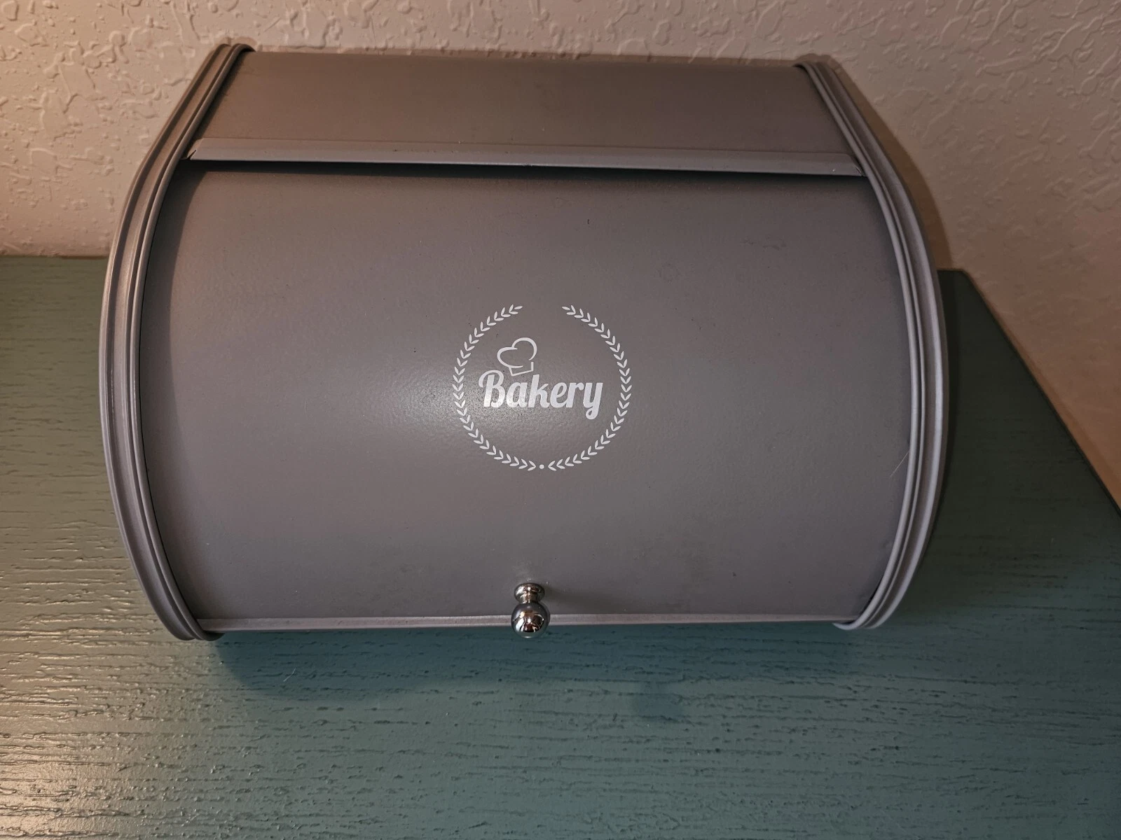 Roll-Top Bread Box-Powder-Coated Steel/Gray