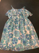 Lilly Pulitzer Target Pretty Blue Tropical Print Dress Spaghetti Straps Size M