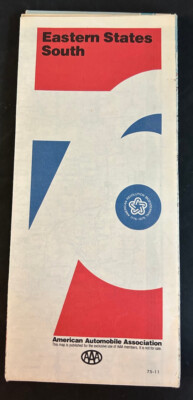 Vintage 1976 AAA Eastern States South Road Map Bicentennial