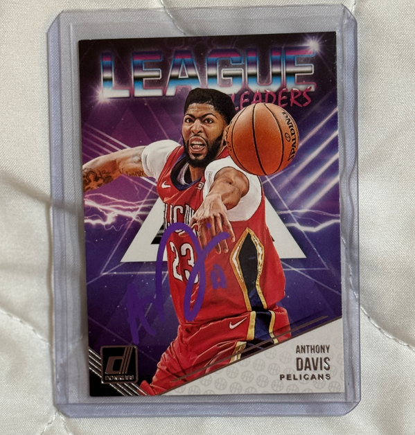 2018 2019 Panini Donruss Anthony Davis Signed Autographed Card Pelicans  Lakers