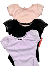 NWT Capezio Puff Sleeve Leotard 11311 Ballet Girls Princess, Lilac Black Pink