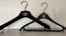 TWO Authentic Chanel Flock Hangers - 1 Flocked, 1 Plastic. Coat, Jacket, Pants