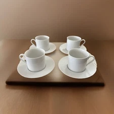 Dansk Tapestries Winter White Jack Lenor Larsen Tea Cup & Saucer  Set Of 4 EUC