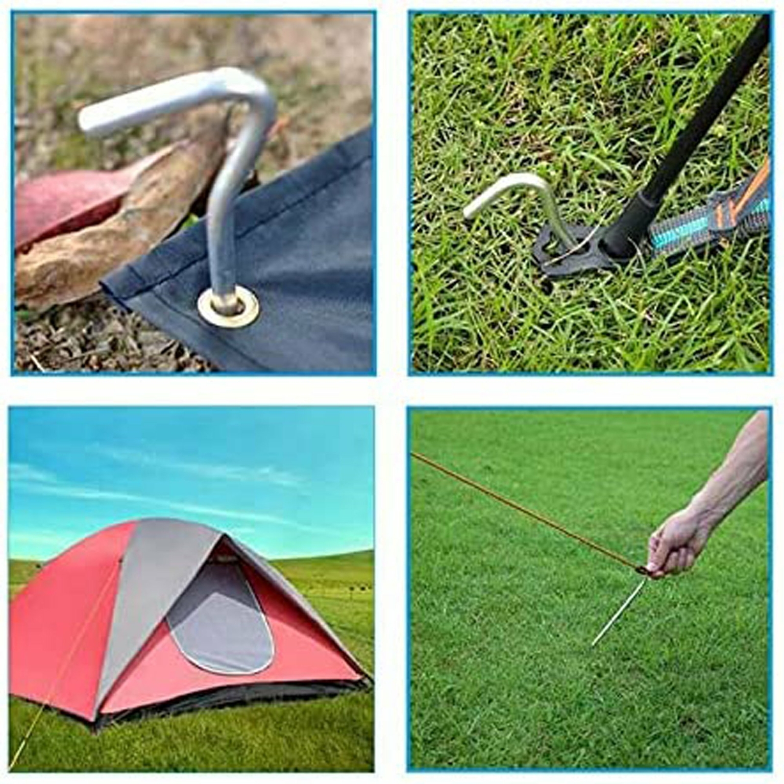 50 Pieces Heavy Duty Galvanized Steel Tent Pegs, Camping Stakes, Tent