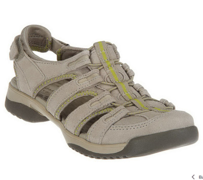 Clarks Leather Adj. Fisherman Sport Sandals - Vapor Mist