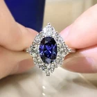 2.00 Ct Oval Cut Simulated Sapphire Engagement Ring 14K White Gold Plated