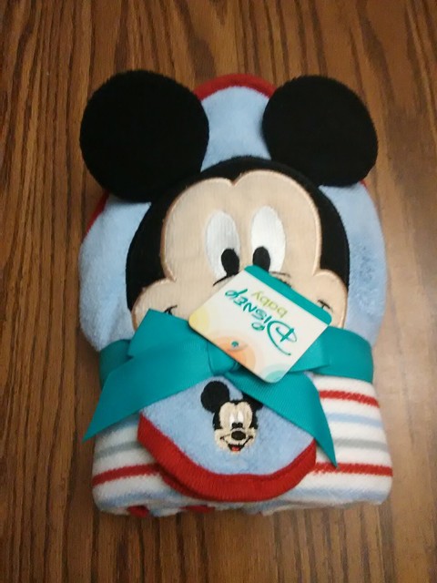 mickey mouse hooded towel for baby