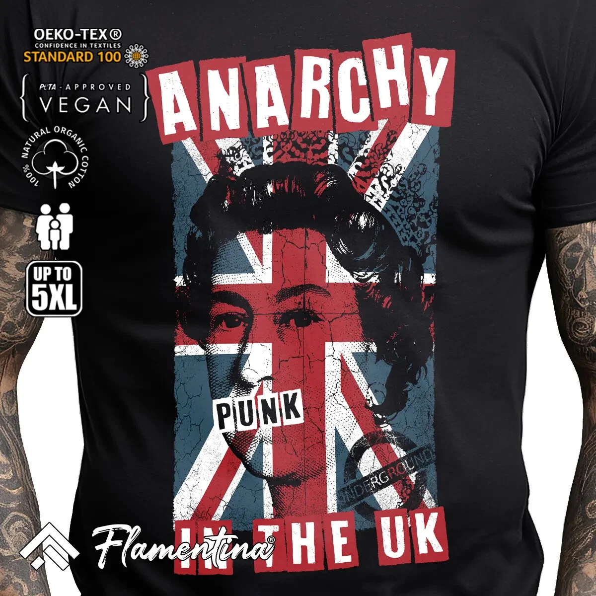 T-shirt Uomo Anarchy In The UK &ndash; Punk Music Rock &ndash; Gildan 5000 Cotone