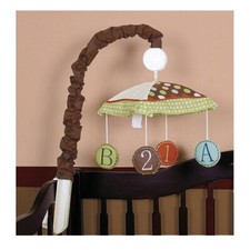 Brown Zoo Animal Alphabet Dot Musical Mobile Crib Lullaby Baby Boy Nursery Sleep