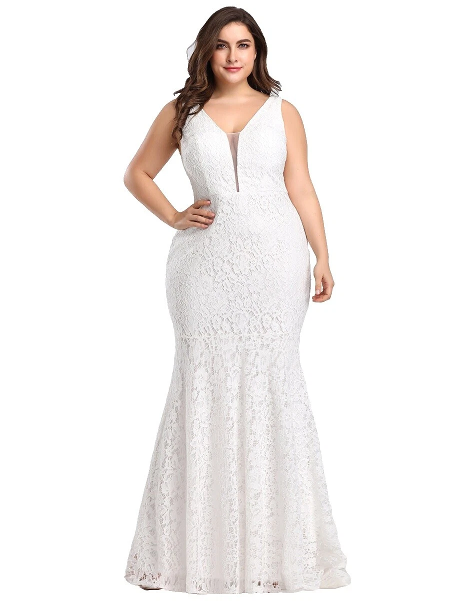 White 18 Women's Size Wedding Dresses