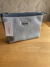 Image of Stunning Ladies Genuine Guess Clutch Bag Travel Bag Blue Bnwt