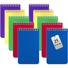 Small Notebooks Spiral Notepads 3x5 - Bulk Pack of 25 Pocket Notebook Memo Pa...