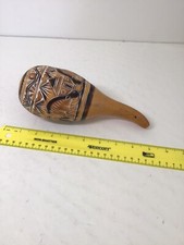 Peruvian Carved Taddpole Gourd Rattle