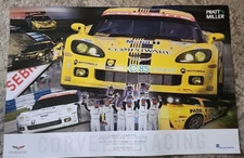 AUTO GM RACING POSTER C6R CORVETTE GENERAL MOTORS PRATT & MILLER 2001-07 GT1 NEW