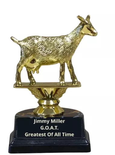 Fantasy Football Trophy Funny GOAT Greatest of All Time Award 