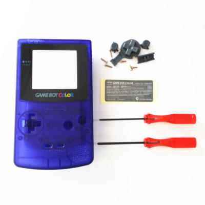Full Case Hülle für Nintendo Gameboy Color Konsole / GBC - Transparent Blau