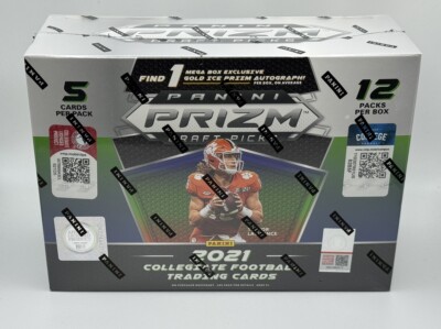 NEW 2021 Panini Prizm Draft Picks Football Gold Ice Mega Box 60 Cards Auto