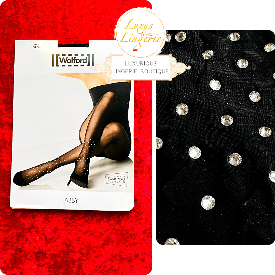 Abby Tights by Wolford Large Black with Swarovski Elements