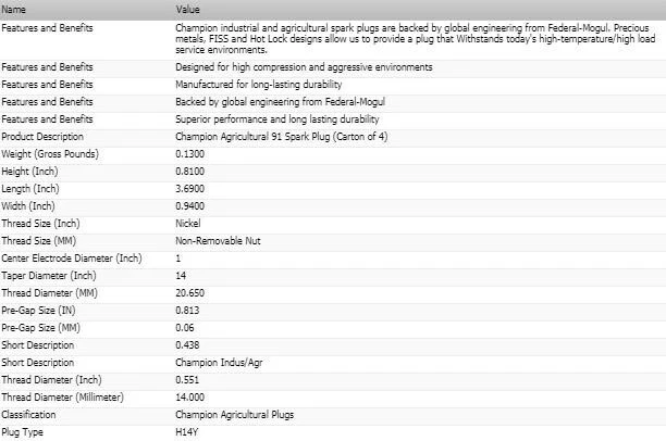 Juego de 8 bujías Champion Iridium para Jeep J-300 1965 V8-5,3 L Foto 3 de 4