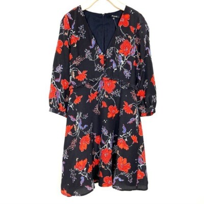 silk ruffle-waist dress in windblown poppies Madewell Silk Ruffle Waist Dress in Windblown Poppies Print