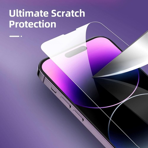 2 x Glass Screen Protector for iPhone 14 Pro Max (6,7") and 2 x Tempered Glasses - Afbeelding 5 van 7
