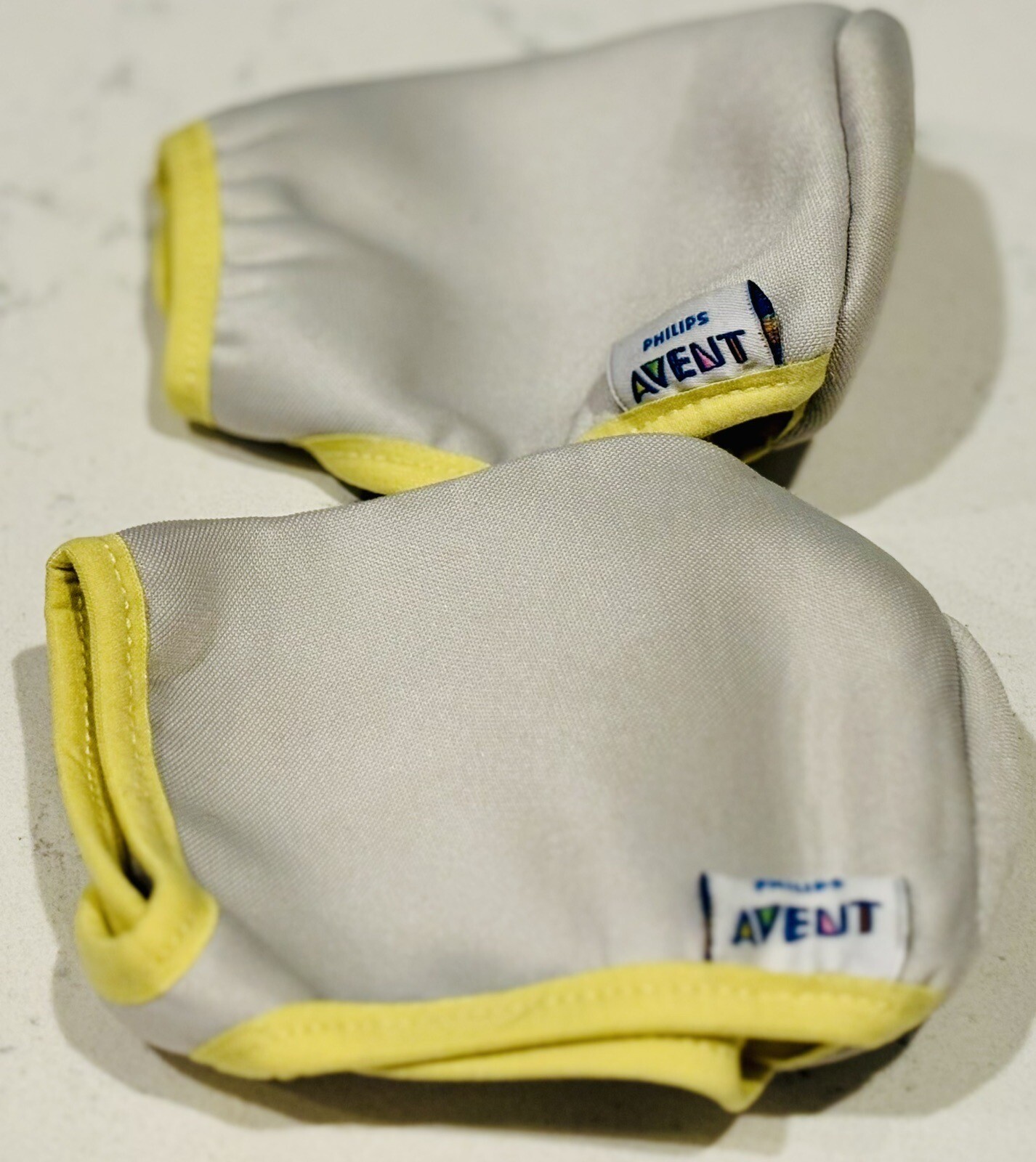 Lot Of 6 Avent Glass Baby Bottles Natural 4 Oz And 8 Oz 2 Cloth Cover, No Lids