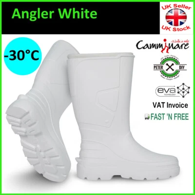 WELLINGTON BOOTS Wellies -30C Thermal FOOD INDUSTRY LAB Camminare Angler WHITE