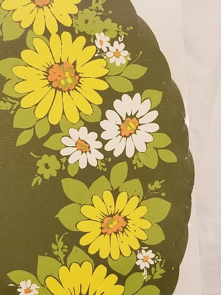 Vintage Hallmark Paper Placemats Party Green White/Yellow Flowers New Sealed 8ct - Image 3 of 4