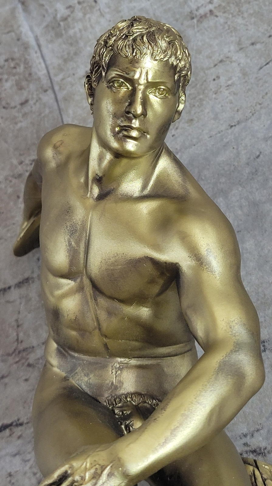 Classic Olympic Greek Discus Thrower Sculpture Perfect Male Form New