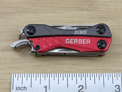 Gerber Dime Mini Multi-Tool, Knife, Pliers, Scissors, Red - Very Good