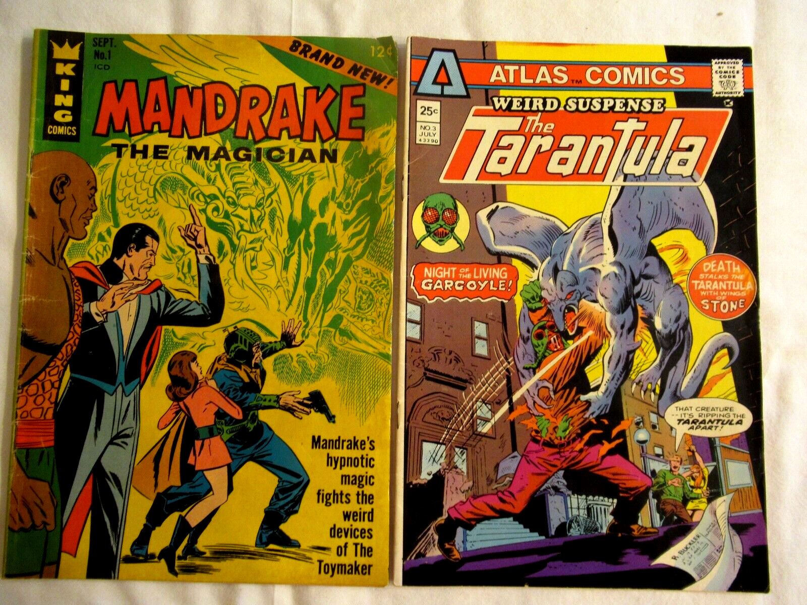 Mandrake the Magician #1 1966 & Wierd Suspense The Tarantula #3 1975 Comics