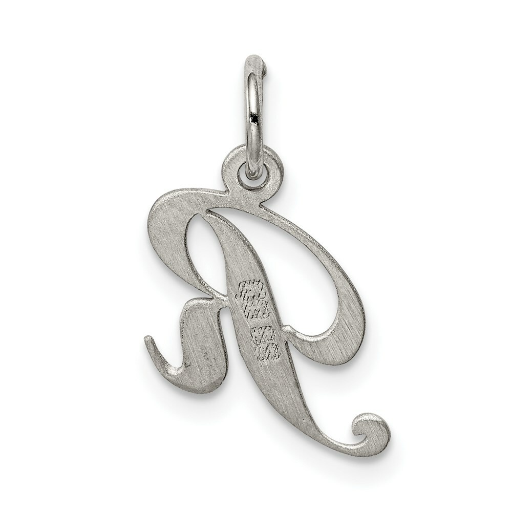 Sterling Silver 925 Small Fancy Script Letter R Initial Charm Pendant 0 ...