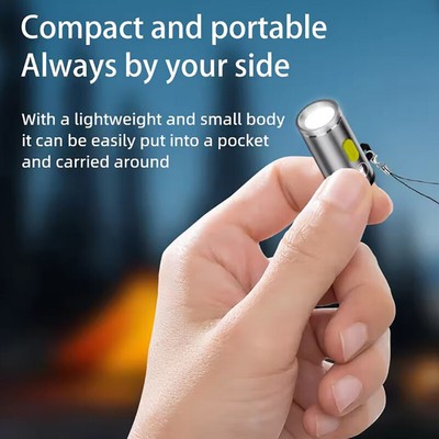 Type-C LED Multifunctional Strong Light Pocket Keychain Flashlight Outdoor