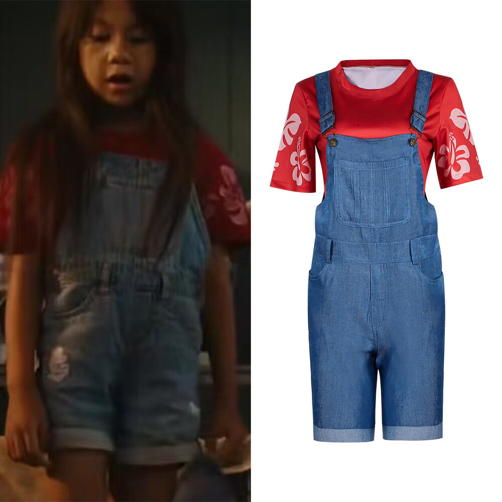 Lilo Pelekai Cosplay Costume Lilo Overall Jeans Set With Top Summer Suit