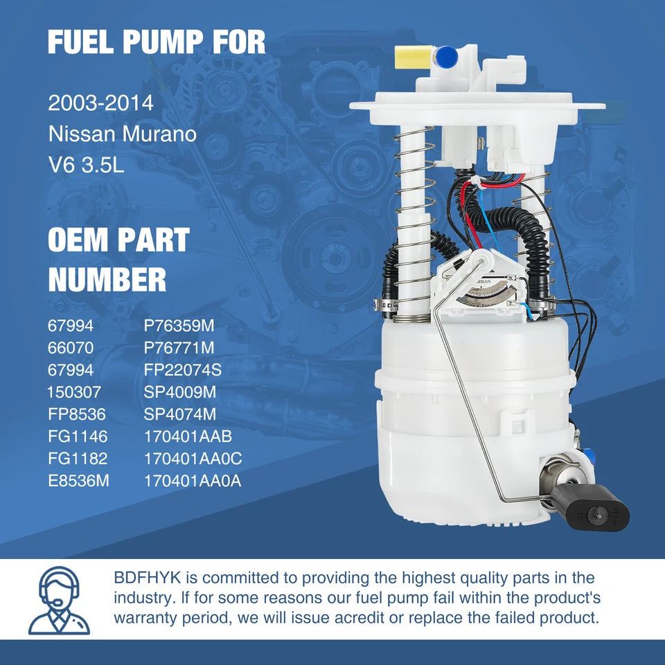 Fuel Pump Module Assembly For 2003-2007 and 2009-2014 Nissan Murano 3.5L E8536M Foto 3 de 4