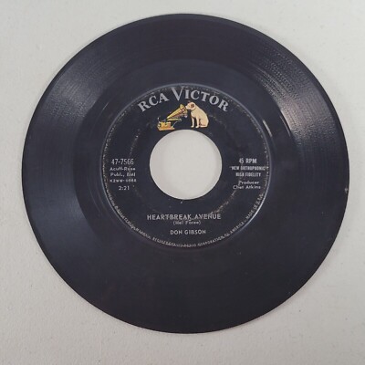 Don Gibson 45 RPM Bad Bad Day Heartbreak Avenue RCA Victor 7'' Vinyl Single