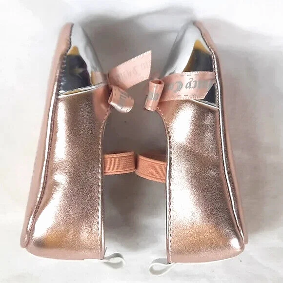 Juicy Couture Baby Venice Baby Shoes Size 4 Rose Gold Silver Metallic with Box - Image 4 of 4