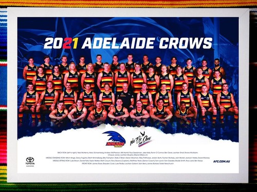 Framed 2021 ADELAIDE CROWS AFL Poster - 84cm x 59.5cm x 3cm - Picture 1 of 3