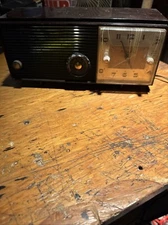 Sears Silvertone 9019 Tube Clock Radio AM Telechron Alarm Vintage MCM For Parts