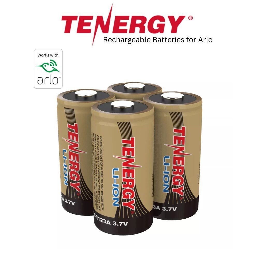 Tenergy 4PCS RCR123A Li-ion Rechargeable Batteries for Arlo Security  Camera